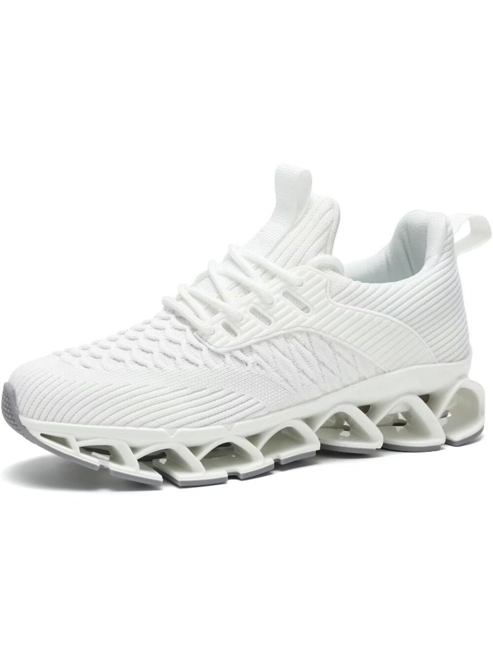Women's White Comfort Non Slip Work Sport Athletic Walking Fashion Sneakers - Picture 3 of 6